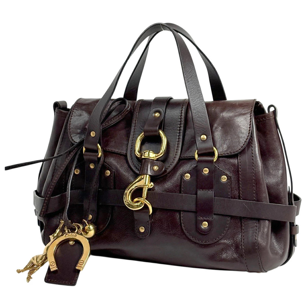 Chloe Kerala Handbag Horse Leather Dark Brown
